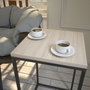 Hanah Home Mesa Auxiliar Roble Tablero Partículas Melaminado Patas Metal 35x62x35cm