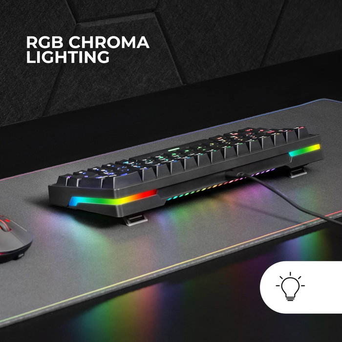 Mars Gaming MKMINIPRO Teclado Mecánico Compacto 60% RGB Switches Marrón SKN Negro
