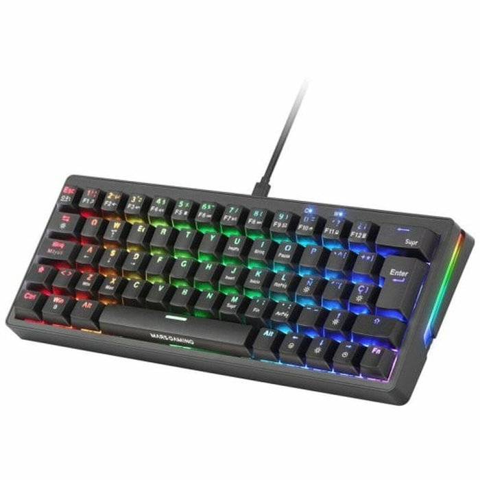 Mars Gaming MKMINIPRO Teclado Mecánico Compacto 60% RGB Switches Marrón SKN Negro