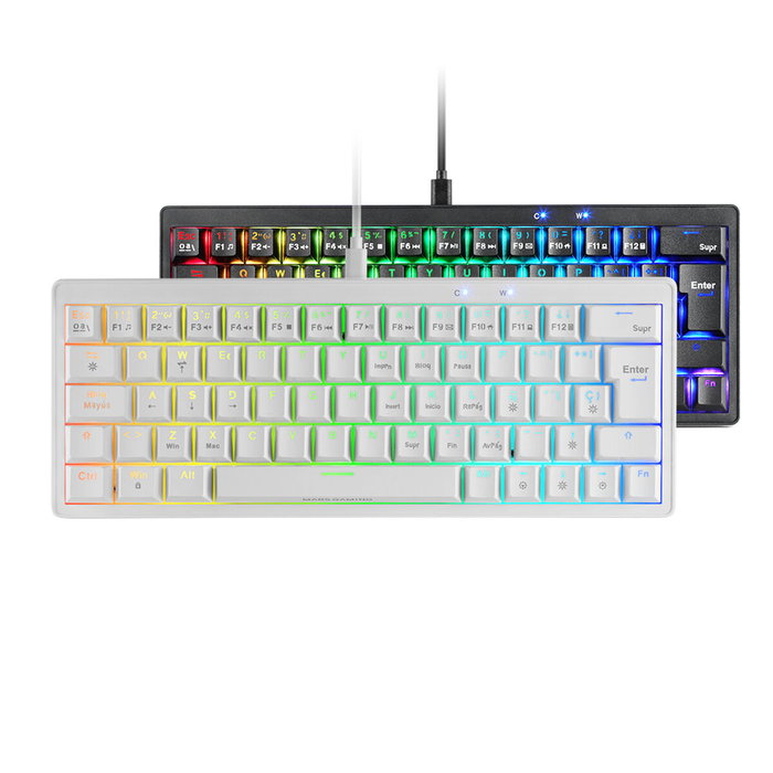 Mars Gaming MKMINIPRO Teclado Mecánico Compacto 60% RGB Switches Marrón SKN Negro