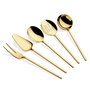 Hermia Juego de Servicio de 5 Piezas Carre - Gold Acero Inoxidable PVD Titanio Dorado