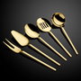 Hermia Juego de Servicio de 5 Piezas Carre - Gold Acero Inoxidable PVD Titanio Dorado