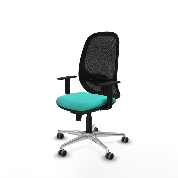 PIQUERAS Y CRESPO Silla de oficina Cilanco con mecanismo Sincro, Turquesa y Negro