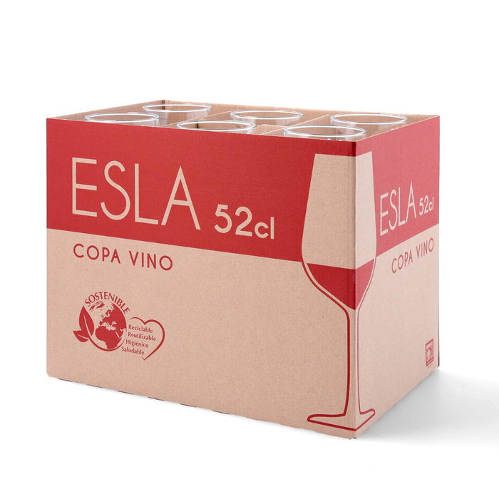 Esla Copa Vino Vidrio Esla 52 cL (6 Unidades) inevitablemente transparente
