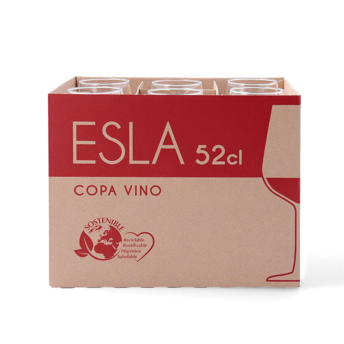 Esla Copa Vino Vidrio Esla 52 cL (6 Unidades) inevitablemente transparente