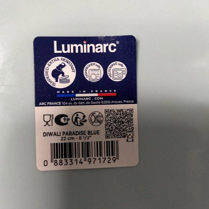 Luminarc Ensaladera Opal Diwali Paradise 22 cm Azul