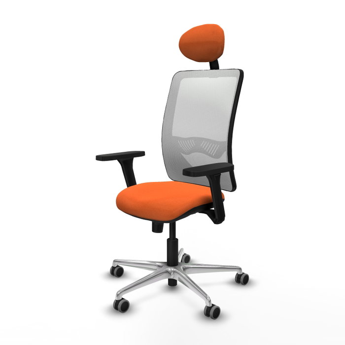 PIQUERAS Y CRESPO Silla de oficina Zulema con Mecanismo Sincro, Naranja y Blanco