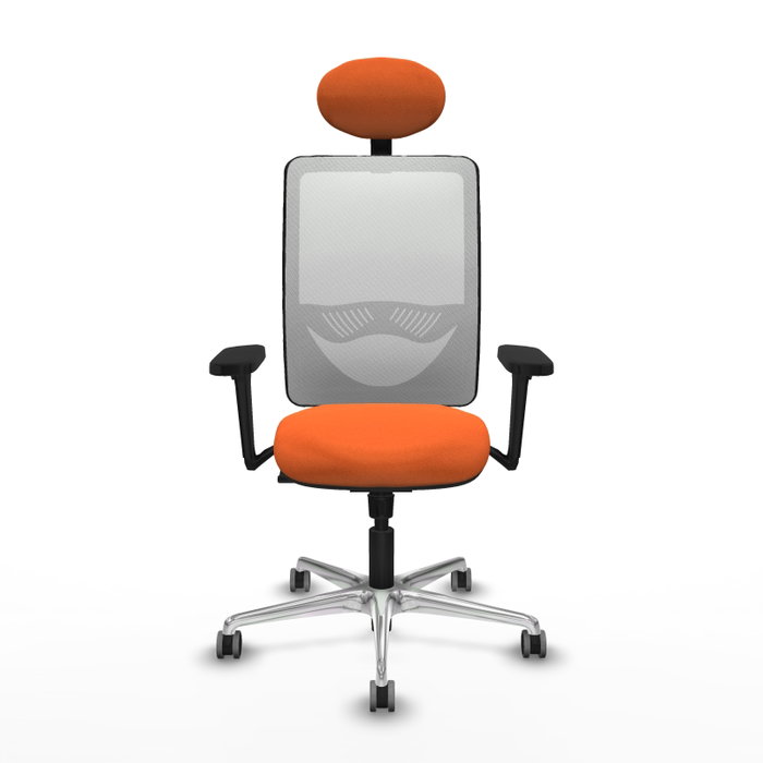 PIQUERAS Y CRESPO Silla de oficina Zulema con Mecanismo Sincro, Naranja y Blanco