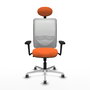 PIQUERAS Y CRESPO Silla de oficina Zulema con Mecanismo Sincro, Naranja y Blanco