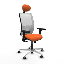 PIQUERAS Y CRESPO Silla de oficina Zulema con Mecanismo Sincro, Naranja y Blanco