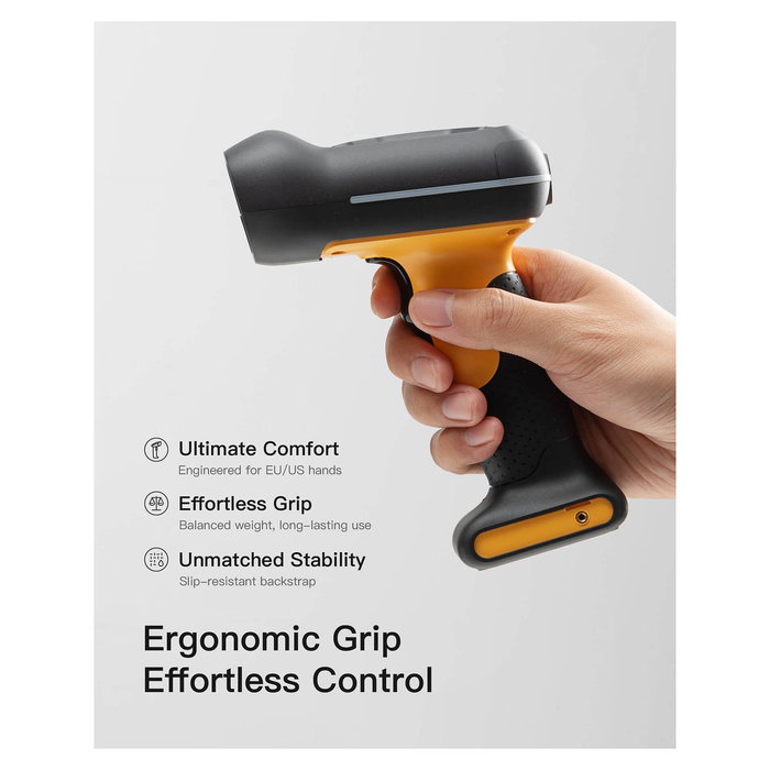 Inateck Lector de Códigos de Barras Portátil BCST-61 Negro, 1D Inalámbrico/Alámbrico, IP67, 640x480 Pixeles, Batería 2600 mAh, Soporta EAN-13/UPC-A/Code 128