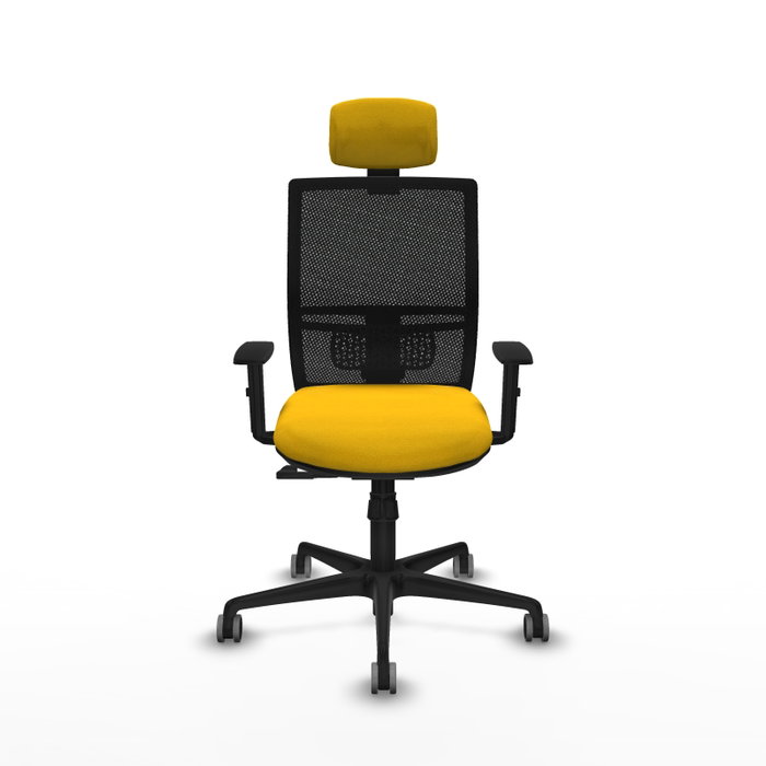 PIQUERAS Y CRESPO Silla de oficina Yunquera con mecanismo Sincro, Amarillo y Negro