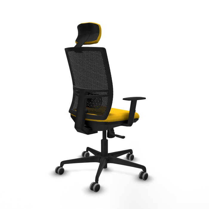 PIQUERAS Y CRESPO Silla de oficina Yunquera con mecanismo Sincro, Amarillo y Negro