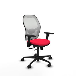 PIQUERAS Y CRESPO Silla de oficina Jorquera Rojo/Blanco con Mecanismo Sincro/Traslack