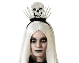 Diadema Con Calavera Y Arañas De Brillo Para Disfraz De Halloween