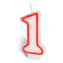 Best Products Vela N° 1 Cera Repostería Número Rojo / Blanco