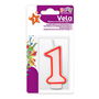 Best Products Vela N° 1 Cera Repostería Número Rojo / Blanco