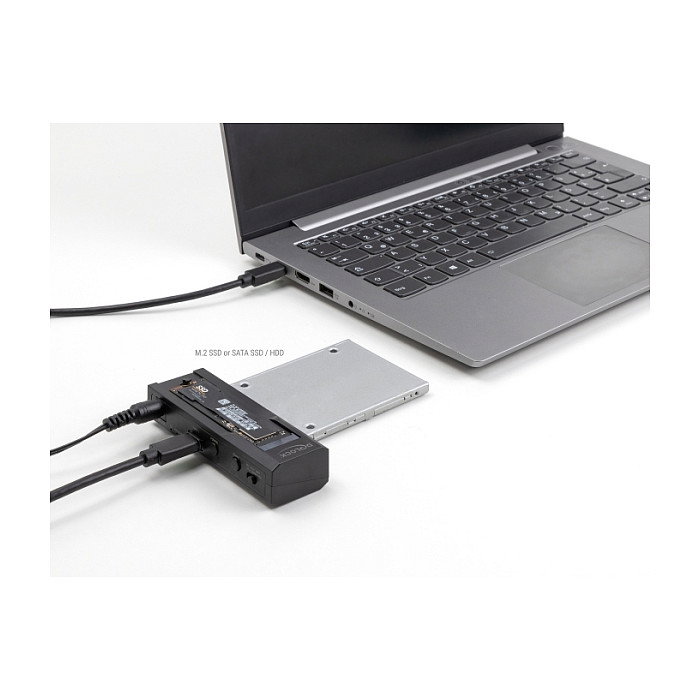 DeLOCK 64253 Convertidor USB Type-C para 1 x M.2 SSD o 1 x SATA SSD/HDD