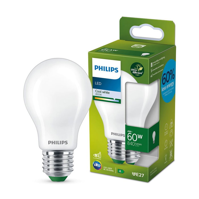 Philips Bombilla LED Classic A60 Estándar 4W E27 4000K Philips Bombilla LED Classic A60 Estándar 4W E27 4000K