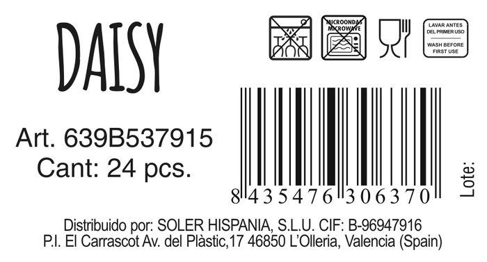La Mediterranea Bol Snacks Colores Daisy 14.5 cm (48 Unidades)