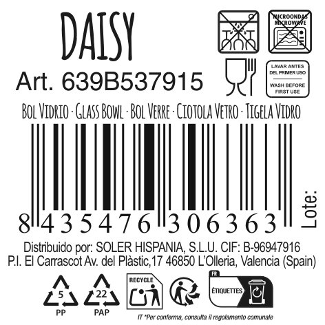 La Mediterranea Bol Snacks Colores Daisy 14.5 cm (48 Unidades)