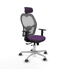 PIQUERAS Y CRESPO Silla de oficina Jorquera con mecanismo Sincro/Traslack, Morado y Gris