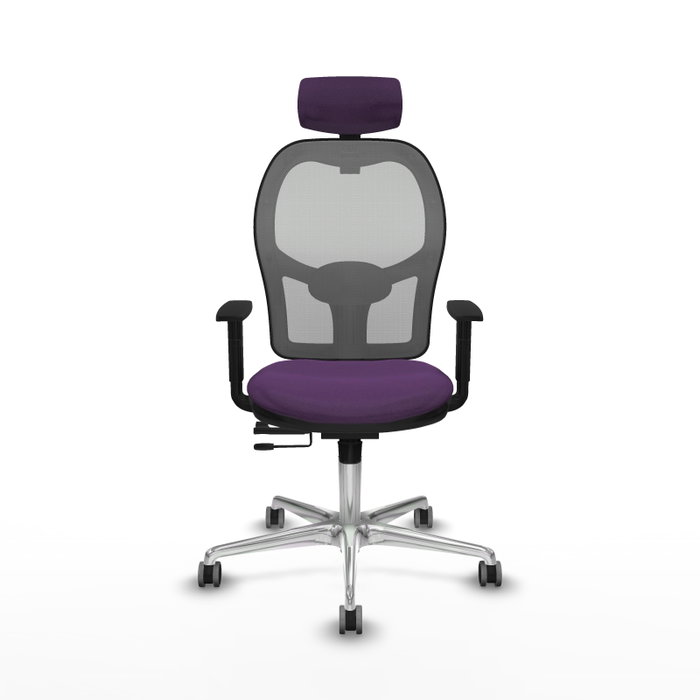 PIQUERAS Y CRESPO Silla de oficina Jorquera con mecanismo Sincro/Traslack, Morado y Gris