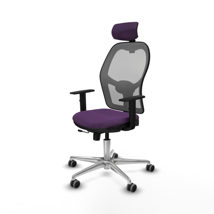 PIQUERAS Y CRESPO Silla de oficina Jorquera con mecanismo Sincro/Traslack, Morado y Gris