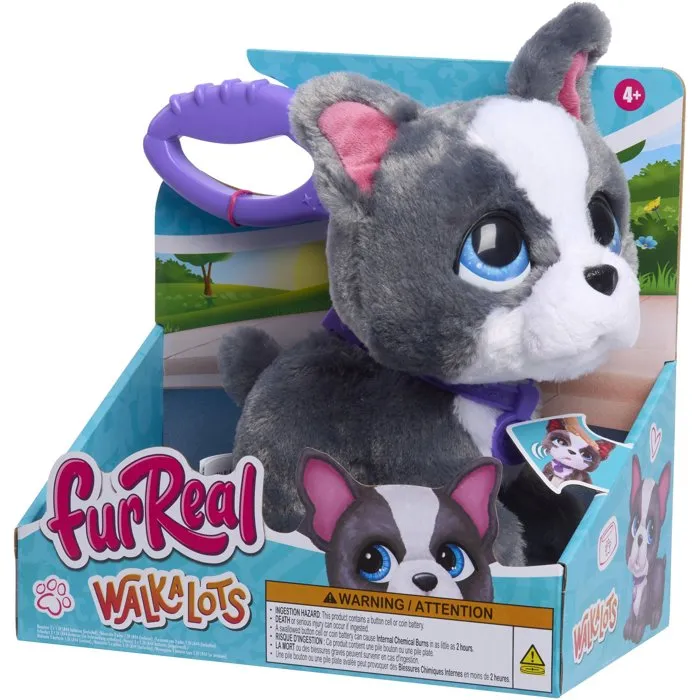 JUST PLAY FurReal Walk-A-Lots Bulldog Francés Gris y Blanco JUST PLAY FurReal Walk-A-Lots Bulldog Francés Gris y Blanco