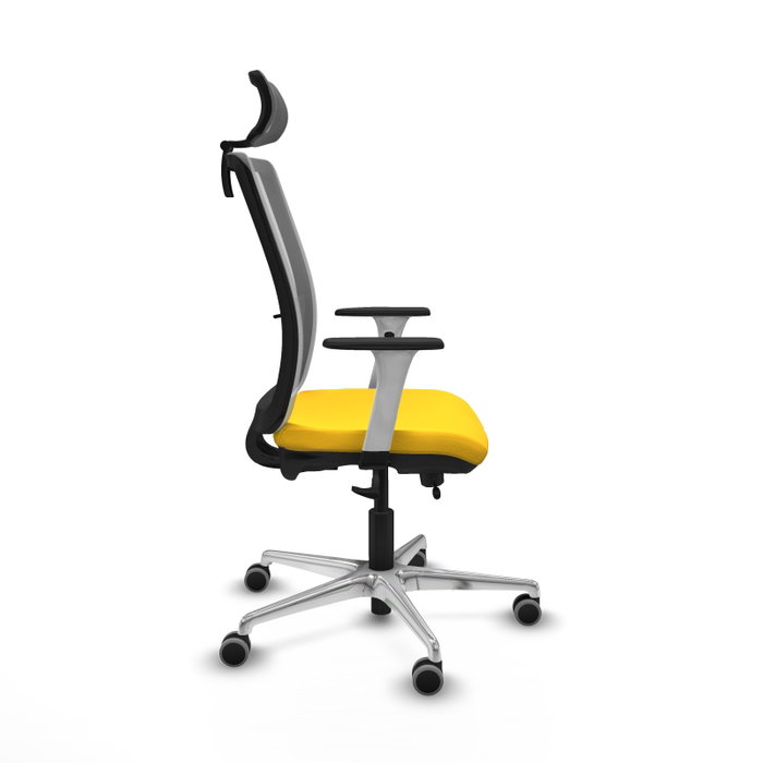 PIQUERAS Y CRESPO Silla de oficina Haches con mecanismo Sincro/Traslack, Amarillo y Gris