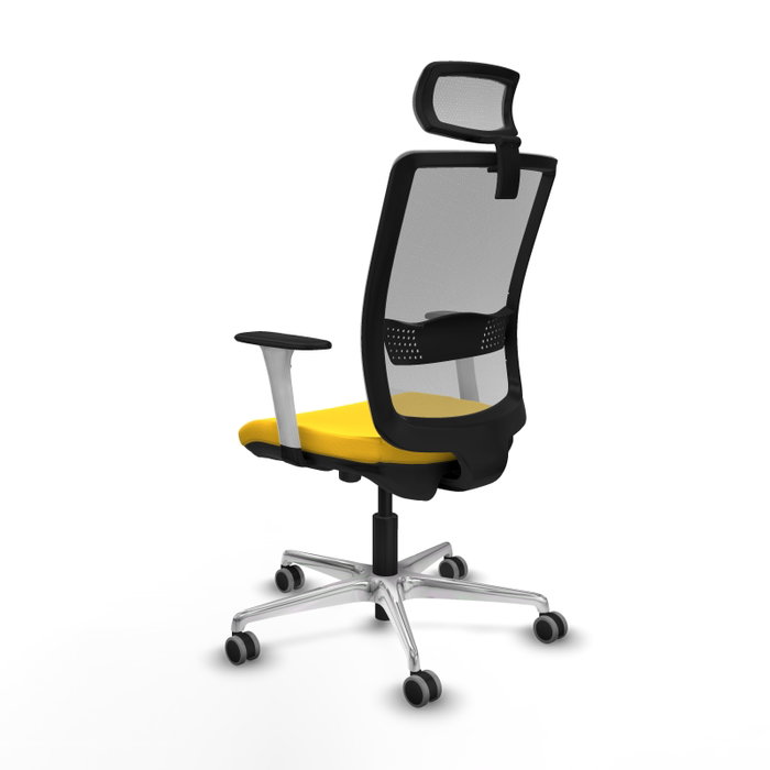 PIQUERAS Y CRESPO Silla de oficina Haches con mecanismo Sincro/Traslack, Amarillo y Gris