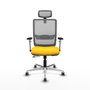 PIQUERAS Y CRESPO Silla de oficina Haches con mecanismo Sincro/Traslack, Amarillo y Gris