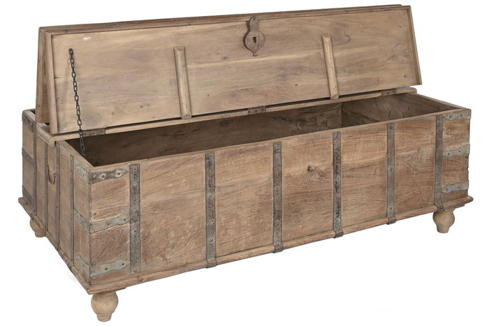 DKD Home Decor Mesa de Centro de Teca Natural Pieza Única