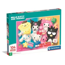Clementoni Rompecabezas de 104 piezas - Hello Kitty y sus amigos - Rompecabezas infantil a partir de 6 años - Super Pieces