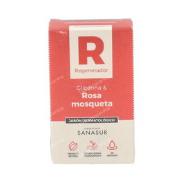 SANASUR Jabon Glicerina Rosa Mosqueta 100Gr Regenera y Nutre la Piel