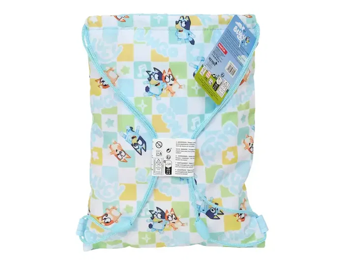 Safta Saquitos Plano Junior Bluey Ready, para Niños, Colección Bluey, Tamaño 340x260x10 mm
