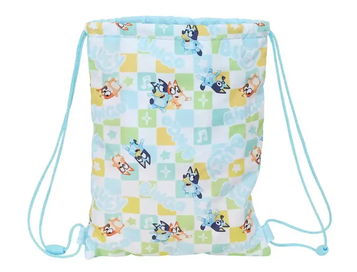 Safta Saquitos Plano Junior Bluey Ready, para Niños, Colección Bluey, Tamaño 340x260x10 mm