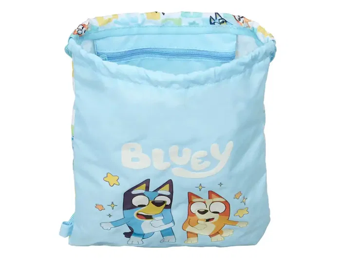 Safta Saquitos Plano Junior Bluey Ready, para Niños, Colección Bluey, Tamaño 340x260x10 mm