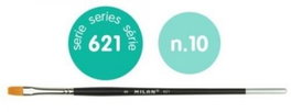 MILAN Pincel Sintético Plano Nº 10 Serie 621 Mango Corto Pack de 6