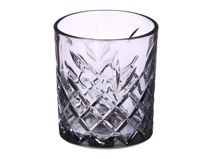 Vivalto Vaso Troquelado Vidrio 350 ml Gris 8.5 x 9.5 x 8.5 cm (Set de 24)