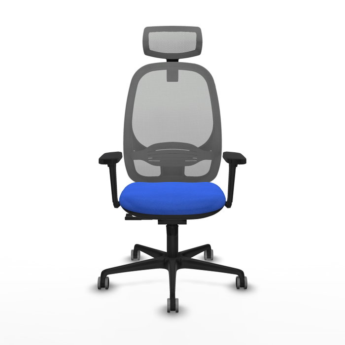 PIQUERAS Y CRESPO Silla de oficina Cilanco con mecanismo Sincro, Tela Azul y Malla Gris
