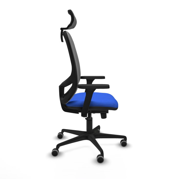 PIQUERAS Y CRESPO Silla de oficina Cilanco con mecanismo Sincro, Tela Azul y Malla Gris