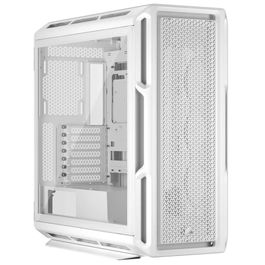 Corsair 5000T - Caja Gaming ATX Semitorre con Panel de Cristal Templado, Iluminación RGB, Blanco, Soporte para EATX, 360mm Radiadores
