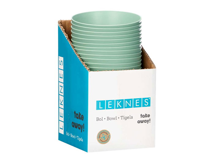 Leknes Bol Cónico Pequeño Verde 650 ml 14.8 x 6.8 x 14.8 cm (Set de 24)