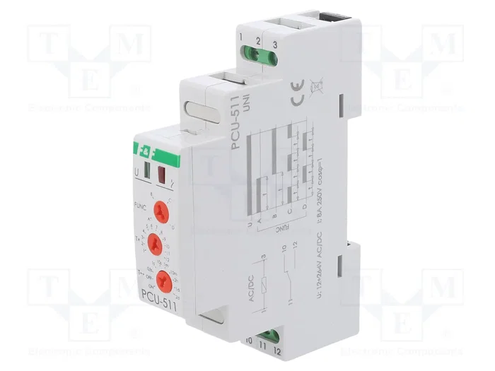 F&F Relé de tiempo PCU-511-UNI SPDT 250VAC/8A F&F Relé de tiempo PCU-511-UNI SPDT 250VAC/8A