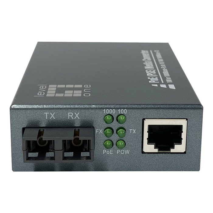 Level One GVT-2014 Convertidor de medios Gigabit RJ45 a SC PoE PSE Level One GVT-2014 Convertidor de medios Gigabit RJ45 a SC PoE PSE