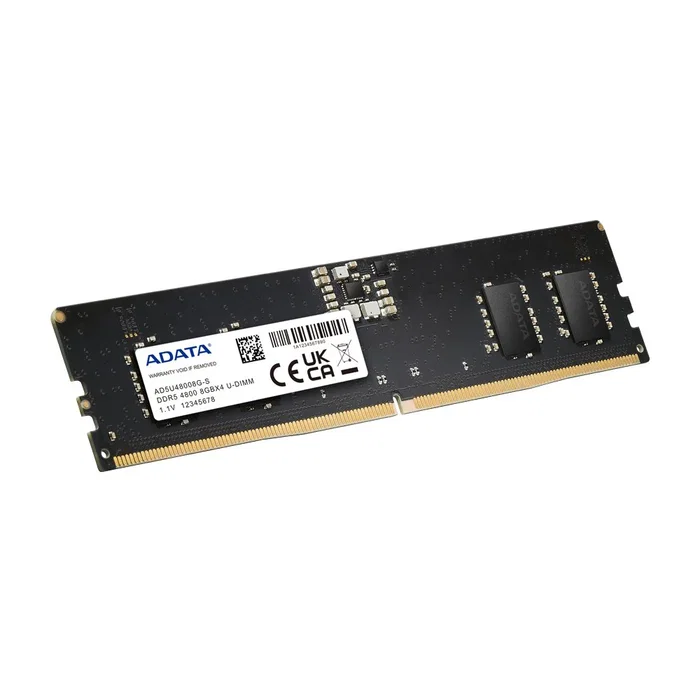 ADATA AD5U48008G-S Memoria RAM DDR5 8GB 4800MHz, 1x8GB, DIMM 288-pin, On-die ECC, 1.1V para PC