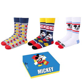 Cerdá Set 3 Calcetines Mickey Disney Tallas 40-46 Algodón Poliamida Elastano