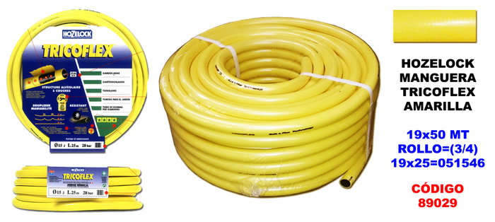 HOZELOCK Manguera Tricoflex Amarilla 5 Capas 19 mm x 50 m HOZELOCK Manguera Tricoflex Amarilla 5 Capas 19 mm x 50 m