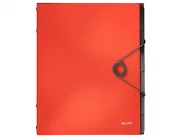 Leitz Clasificadora Fuelle Solid DIN A4 Rojo con 6 Compartimentos